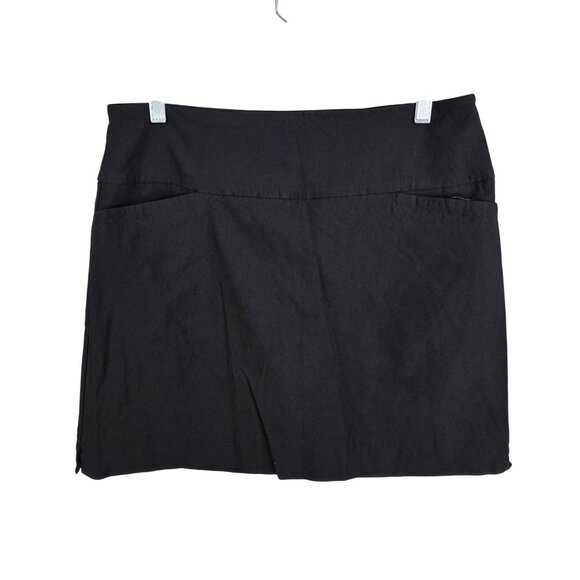 Womens S.C. & Co. Black Stretch Skirt Rayon Nylon Spandex Blend Lined Size L - Picture 1 of 9